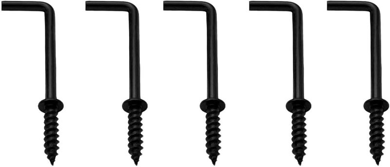 ANDILIKE 60 PCS 7 Shaped Right Angle Screw Hooks,Black 1-1/2 Inch Screw in L Shaped Hooks for Hanging Lamp,Plants,Decorations,kitchenware and DIY Crafts - Image 5